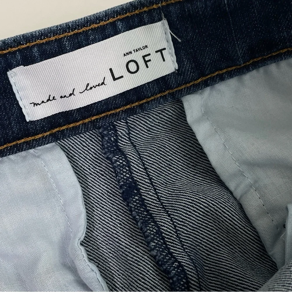 LOFT Denim Wrap Side Button Jean Skirt Sz 2 - Picture 8 of 11